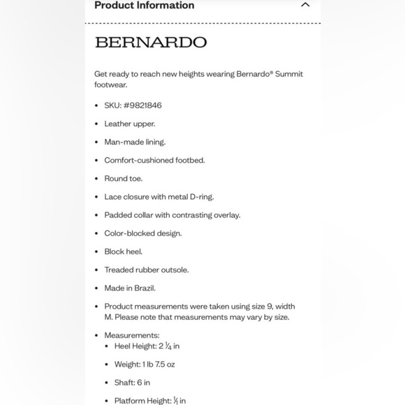 Bernardo BiColor Brown Black Summit Womens Boot size 9 medium - Picture 8 of 8